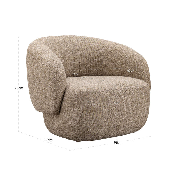 Milano Lounge Chair - Sand Tweed