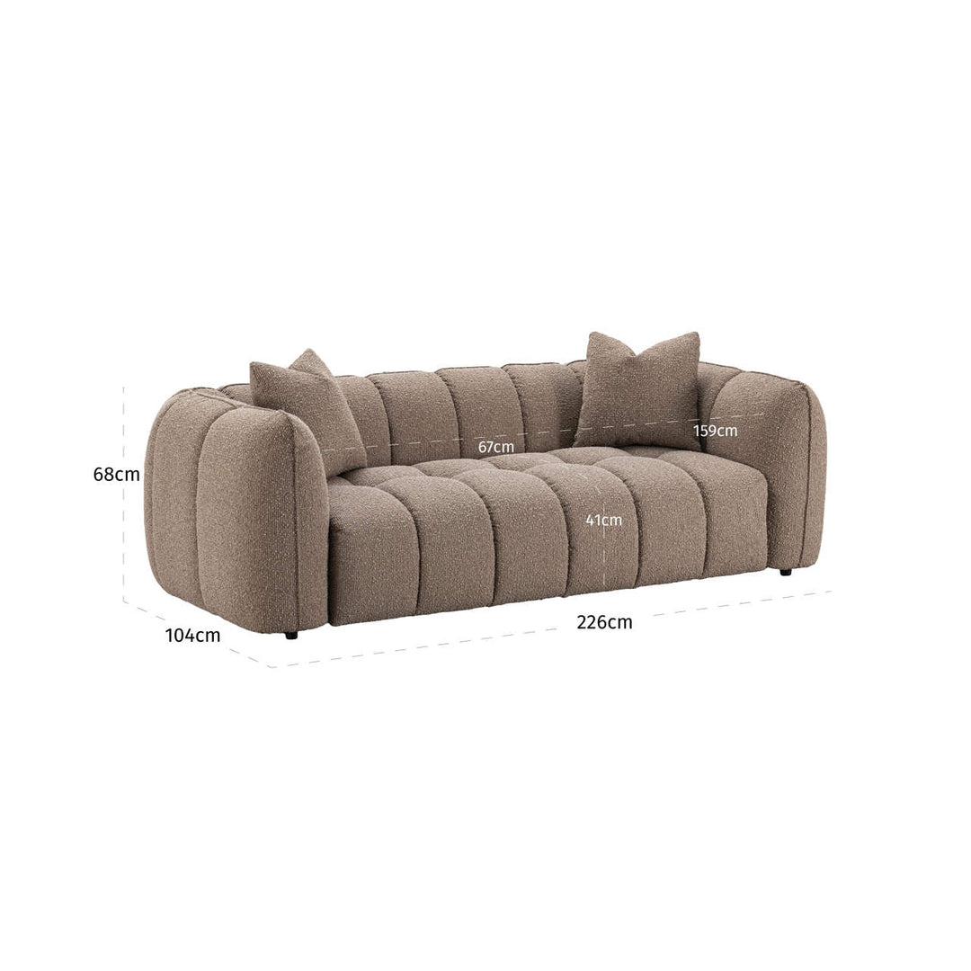Hogan 3 Seater Sofa - Mocca Chunky