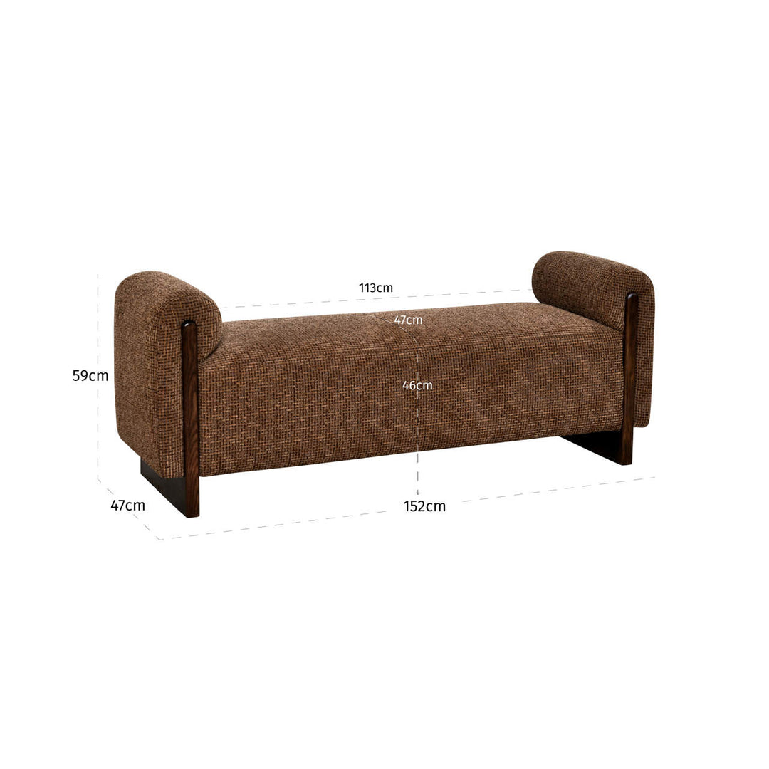 Winslov Bench - Brown Blockweave