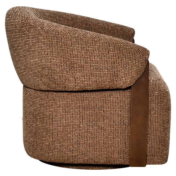 Marina Swivel Loungechair - Brown Blockweave
