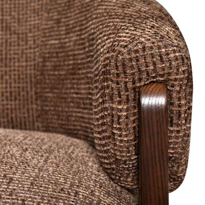 Marina Swivel Loungechair - Brown Blockweave