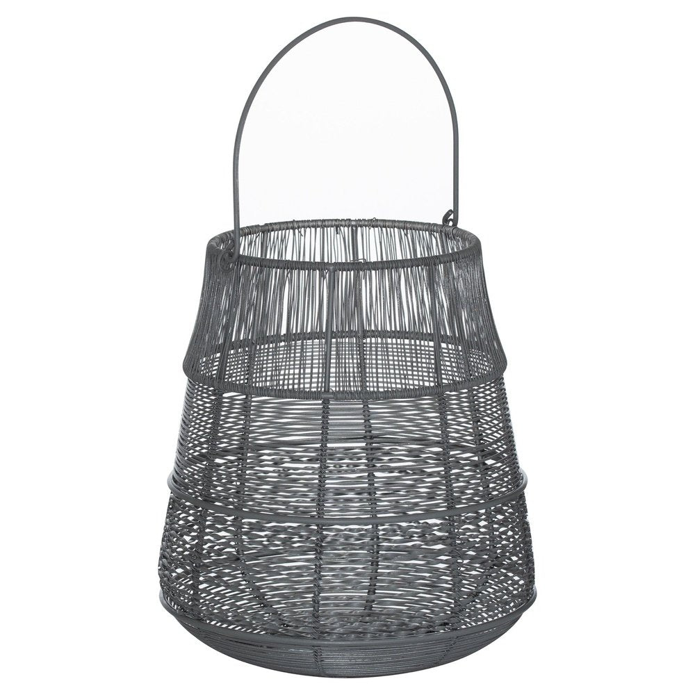 Hill Interiors Wire Glowray Conical Lantern in Silver And Grey