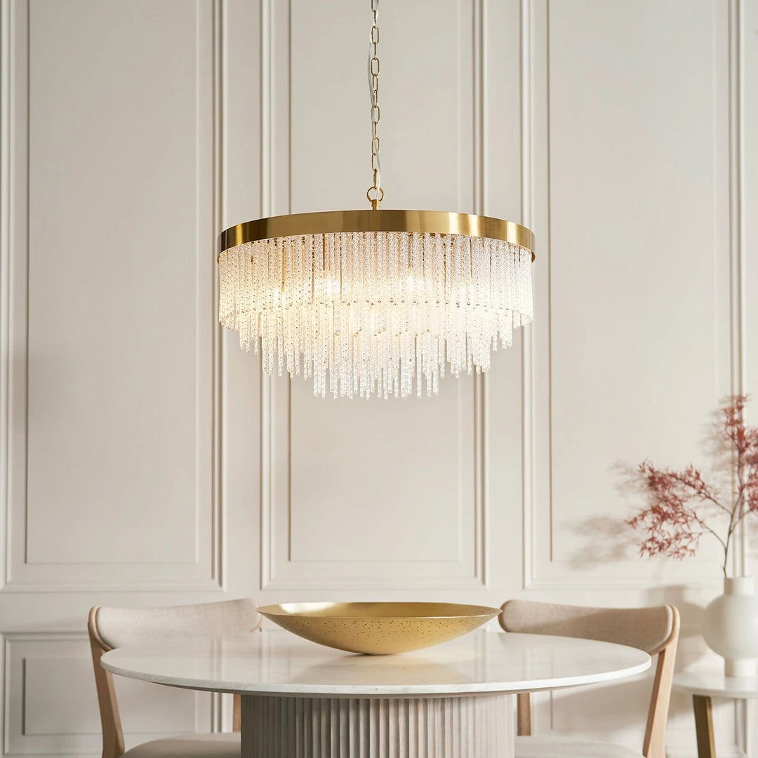 Anistoria Grand 9 Pendant Light - Brushed Aged Brass