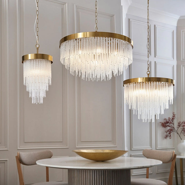 Anistoria Grand 9 Pendant Light - Brushed Aged Brass