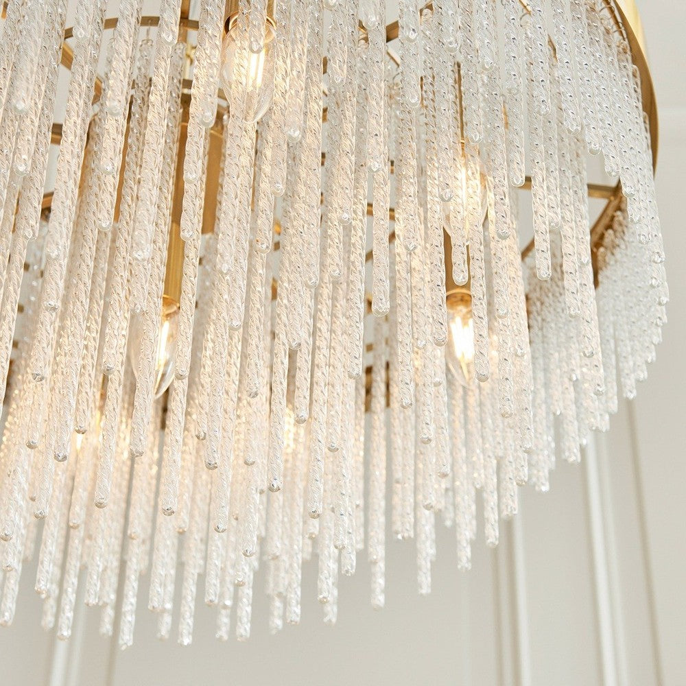 Anistoria Grand 9 Pendant Light - Brushed Aged Brass