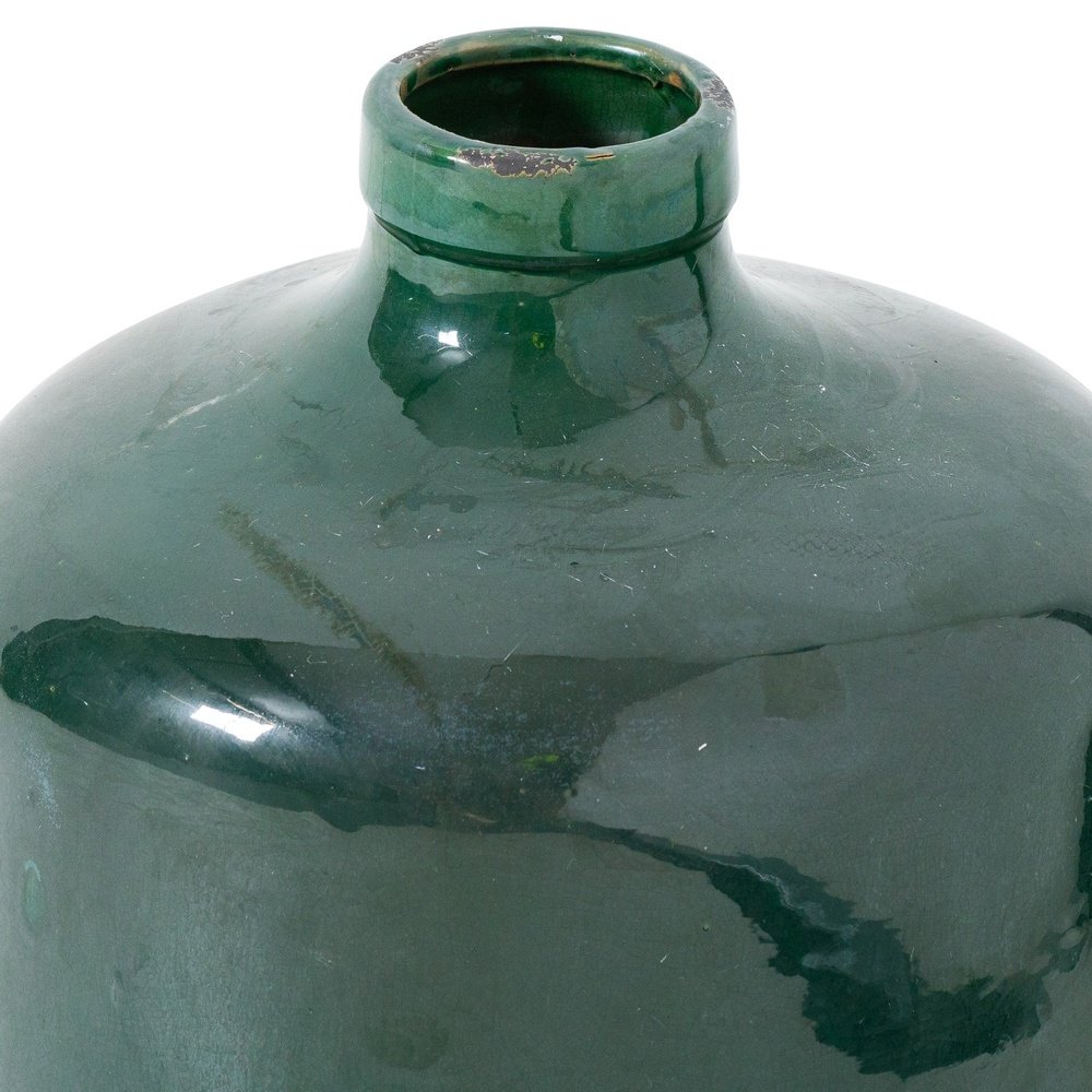 Hill Interiors Garda Glazed Chive Vase in Emerald