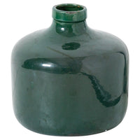 Hill Interiors Garda Glazed Chive Vase in Emerald