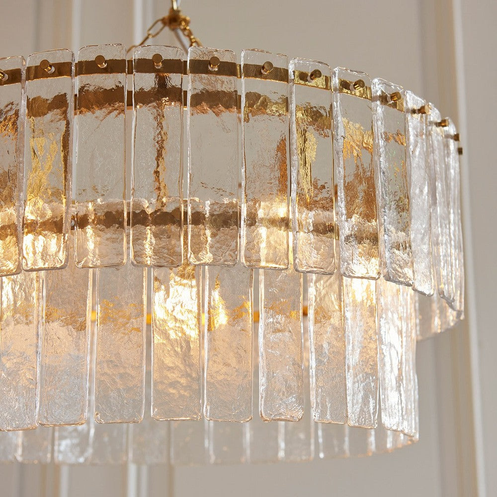 Karine 5 Tiered Pendant Light - Brushed Aged Brass