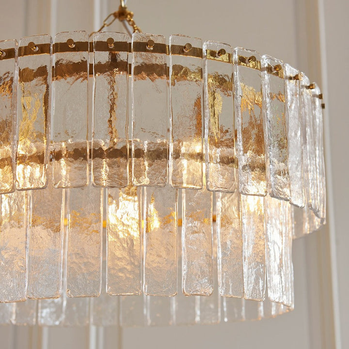 Karine 5 Tiered Pendant Light - Brushed Aged Brass