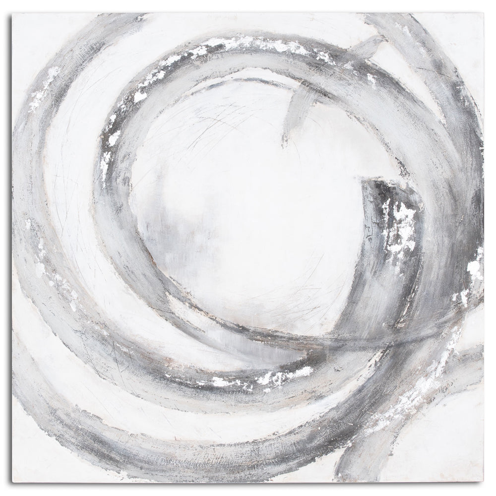 Hill Interiors Galaxy Silver And Grey Hand Painted Canvas