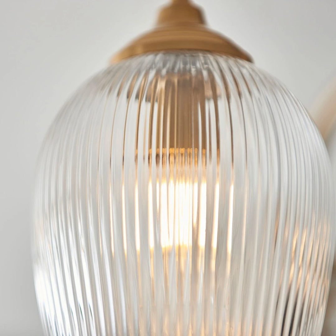Ashcroft Ribbed Ceiling 3 Light - Brushed Aged Brass