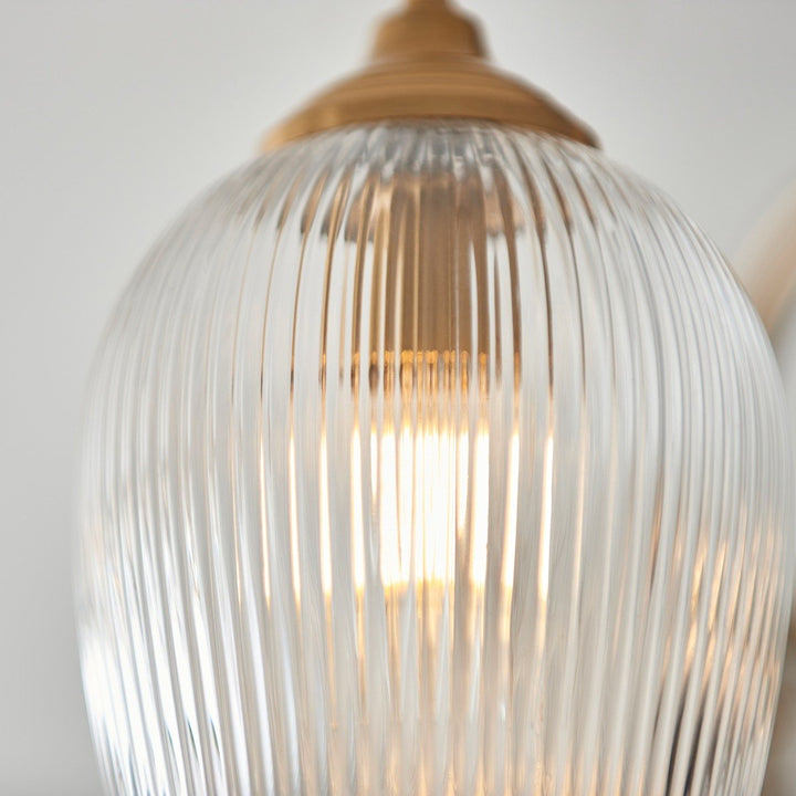 Ashcroft Ribbed Ceiling 3 Light - Brushed Aged Brass