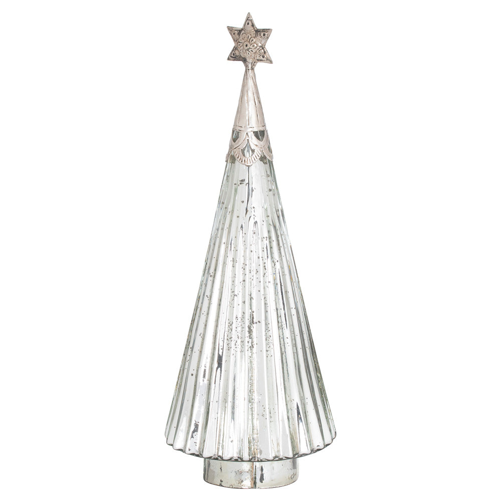 Hill Interiors Noel Collection Star Topped Decorative Glass Tree - Large