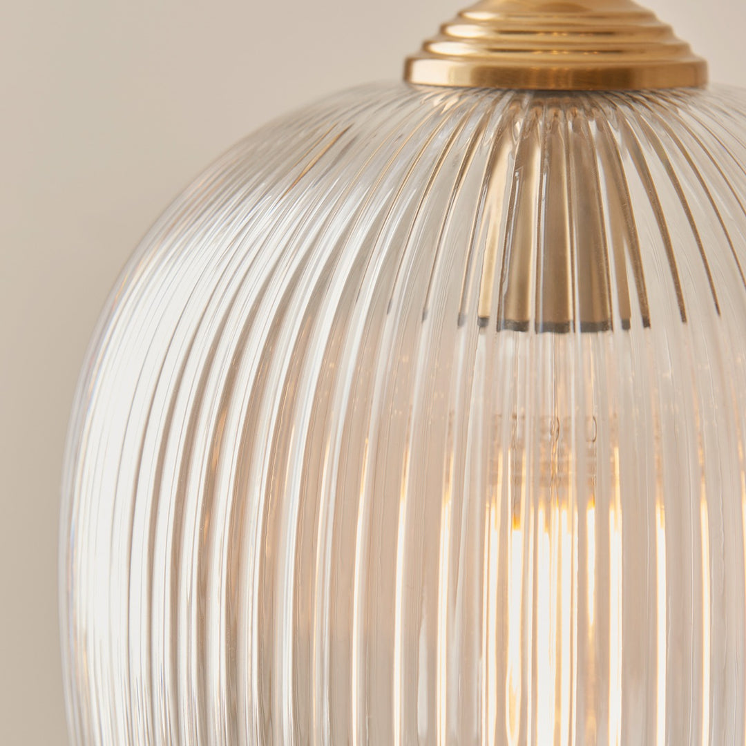 Ashcroft Ribbed Floor Lamp - Brushed Aged Brass