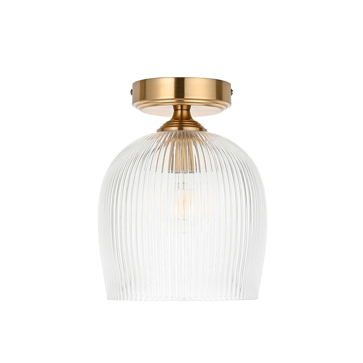 Ashcroft Ribbed Ceiling 1 Light - Brushed Aged Brass