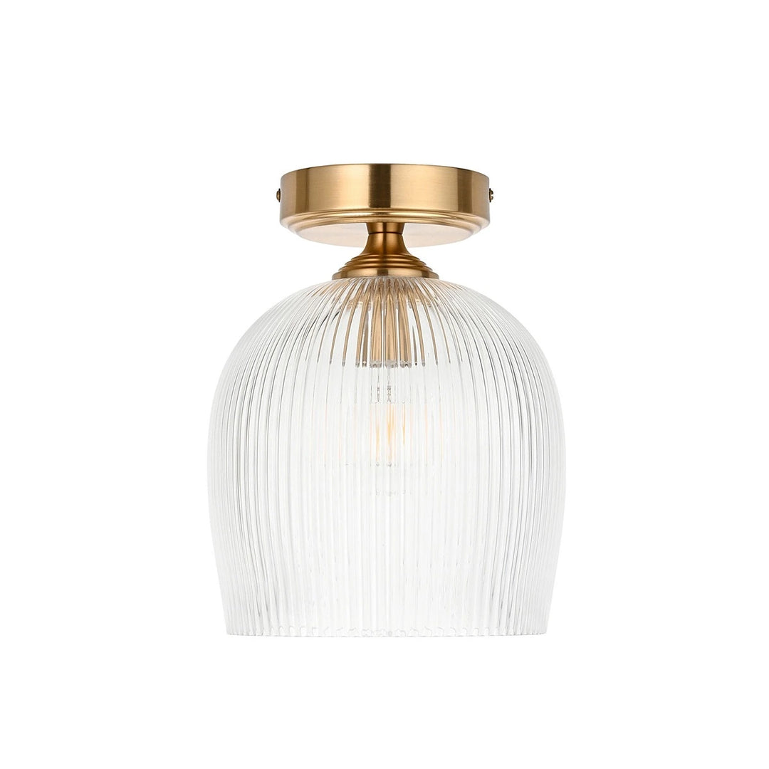 Ashcroft Ribbed Ceiling 1 Light - Brushed Aged Brass