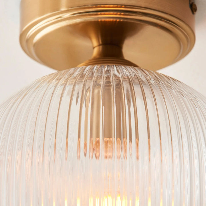 Ashcroft Ribbed Ceiling 1 Light - Brushed Aged Brass
