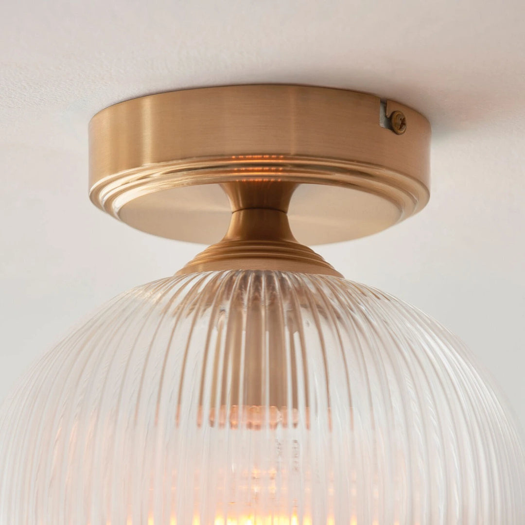 Ashcroft Ribbed Ceiling 1 Light - Brushed Aged Brass