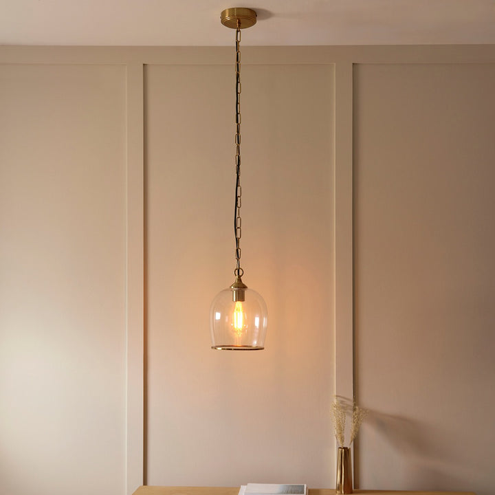 Ashcroft 1 Pendant Light - Brushed Aged Brass