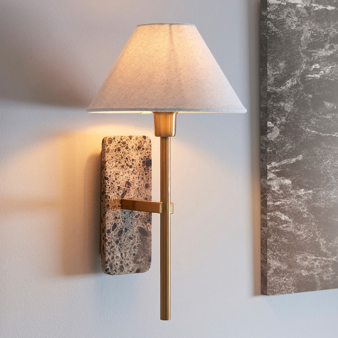 Faro Emperador Marble Wall Light - Dark Brown