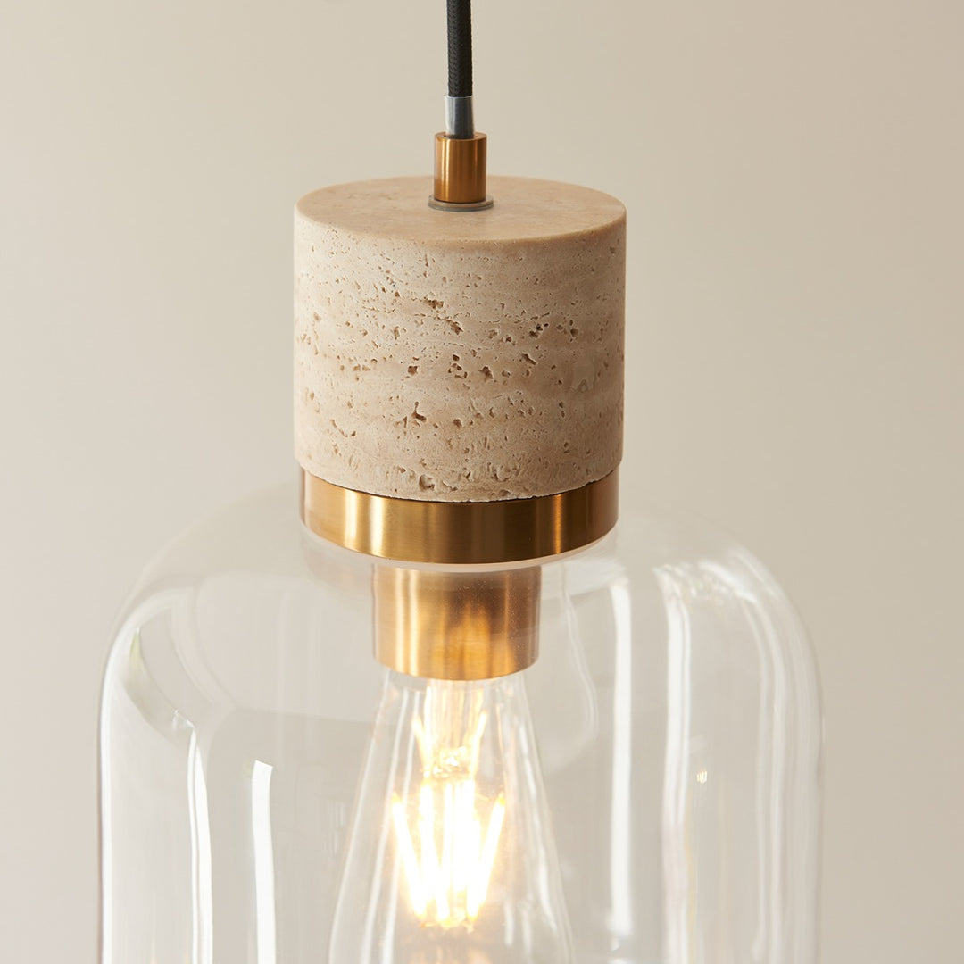 Travi 1 Pendant Light - Natural Travertine