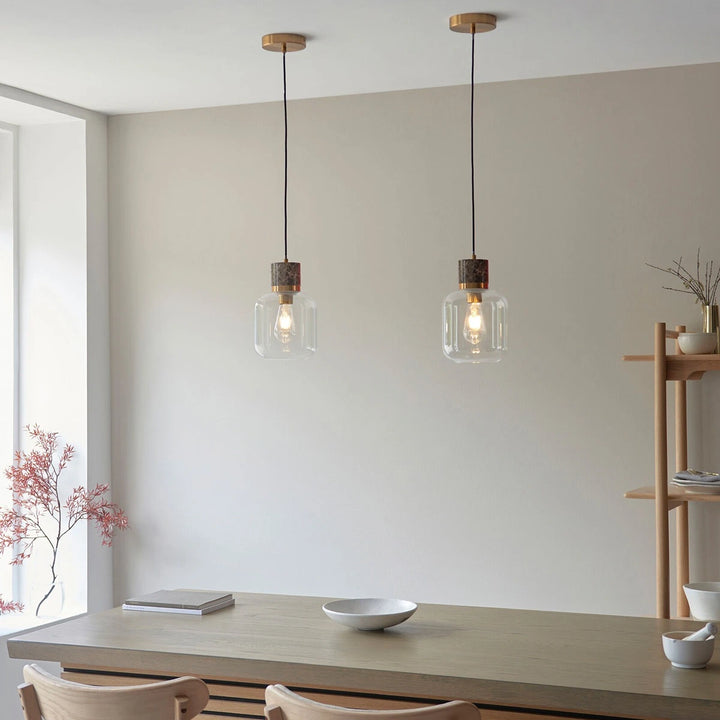 Travi Emperador Marble 1 Pendant Light - Dark Brown