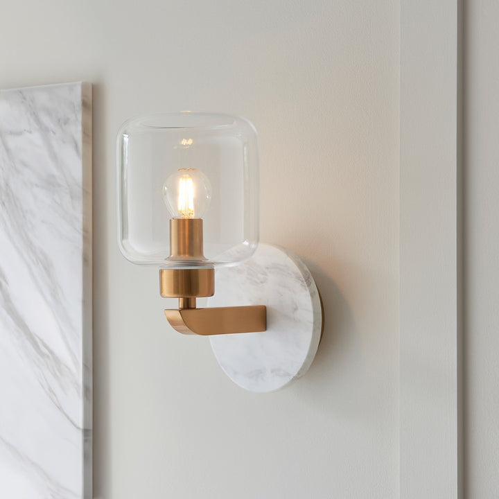 Travi Wall Light - White Volakas Marble