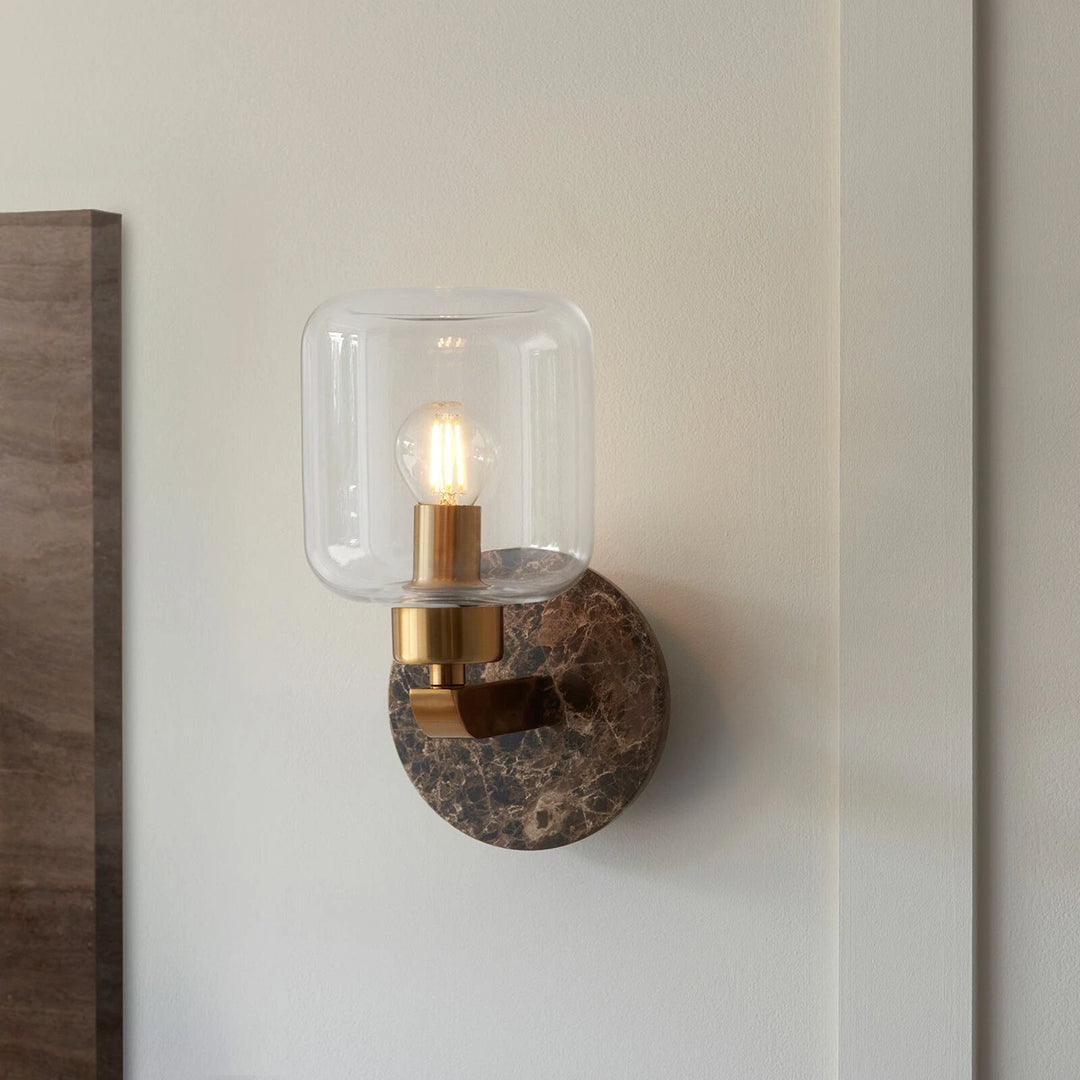 Travi Emperador Marble Wall Light - Dark Brown