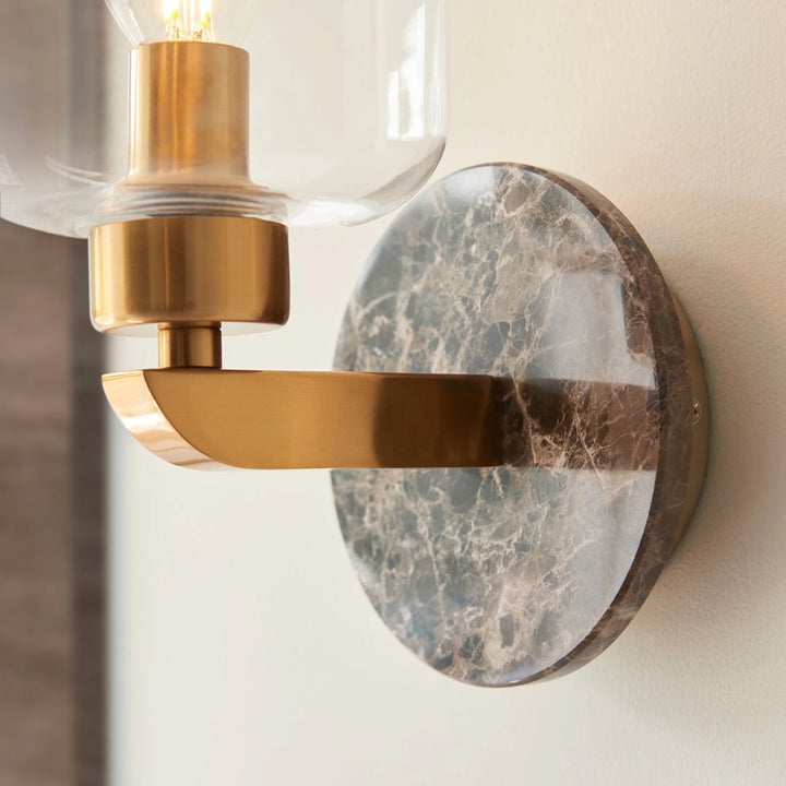 Travi Emperador Marble Wall Light - Dark Brown