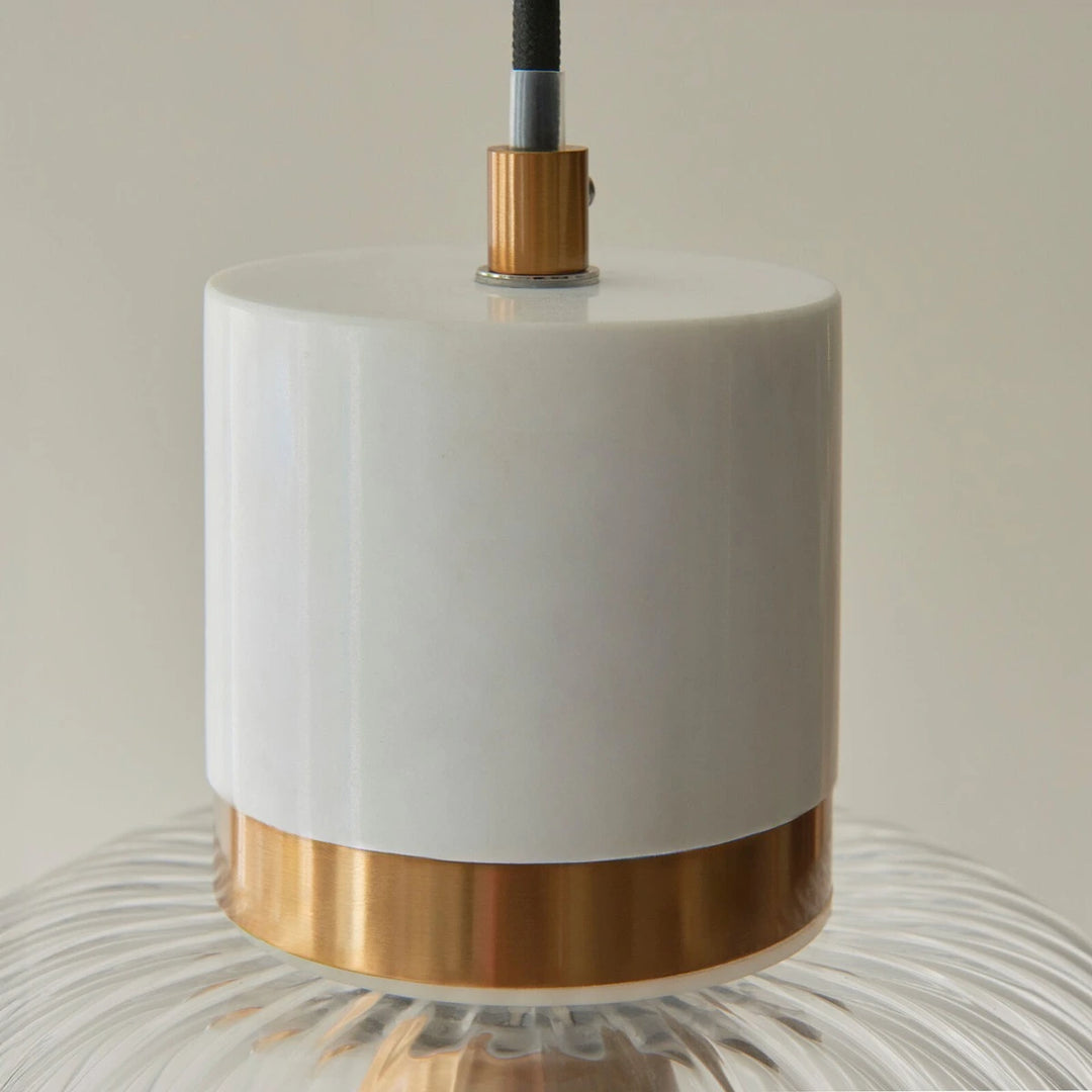 Travi Volakas Marble Ribbed 1 Pendant Light - White