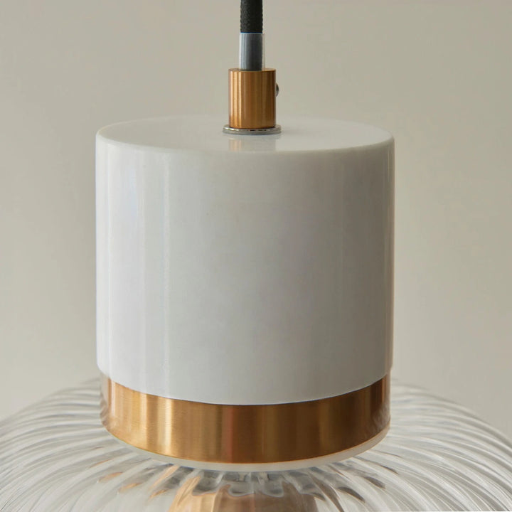 Travi Volakas Marble Ribbed 1 Pendant Light - White