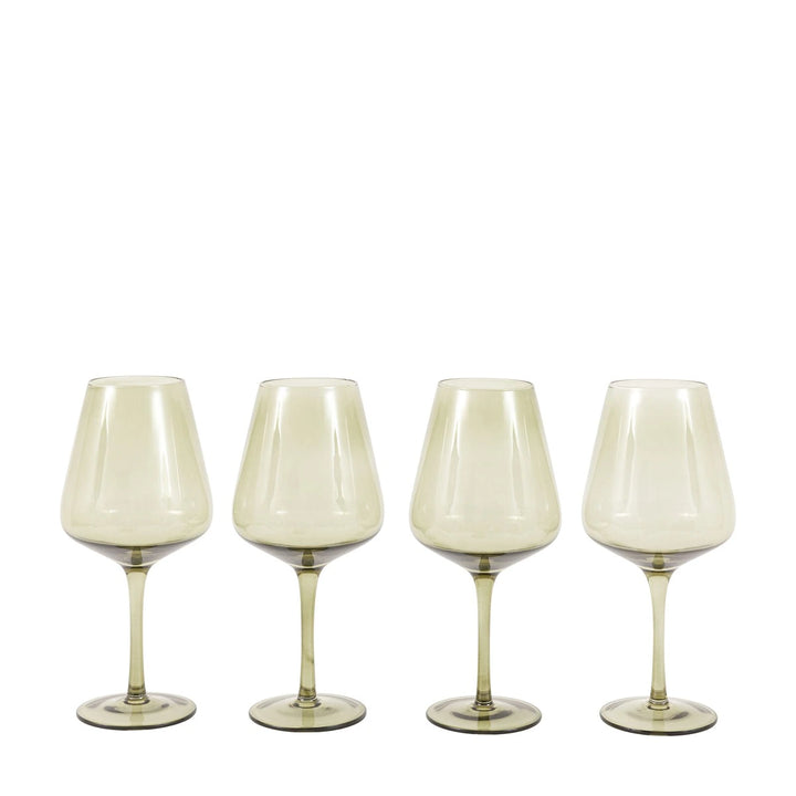 Set of 4 Wine Glasses - Smokey Green