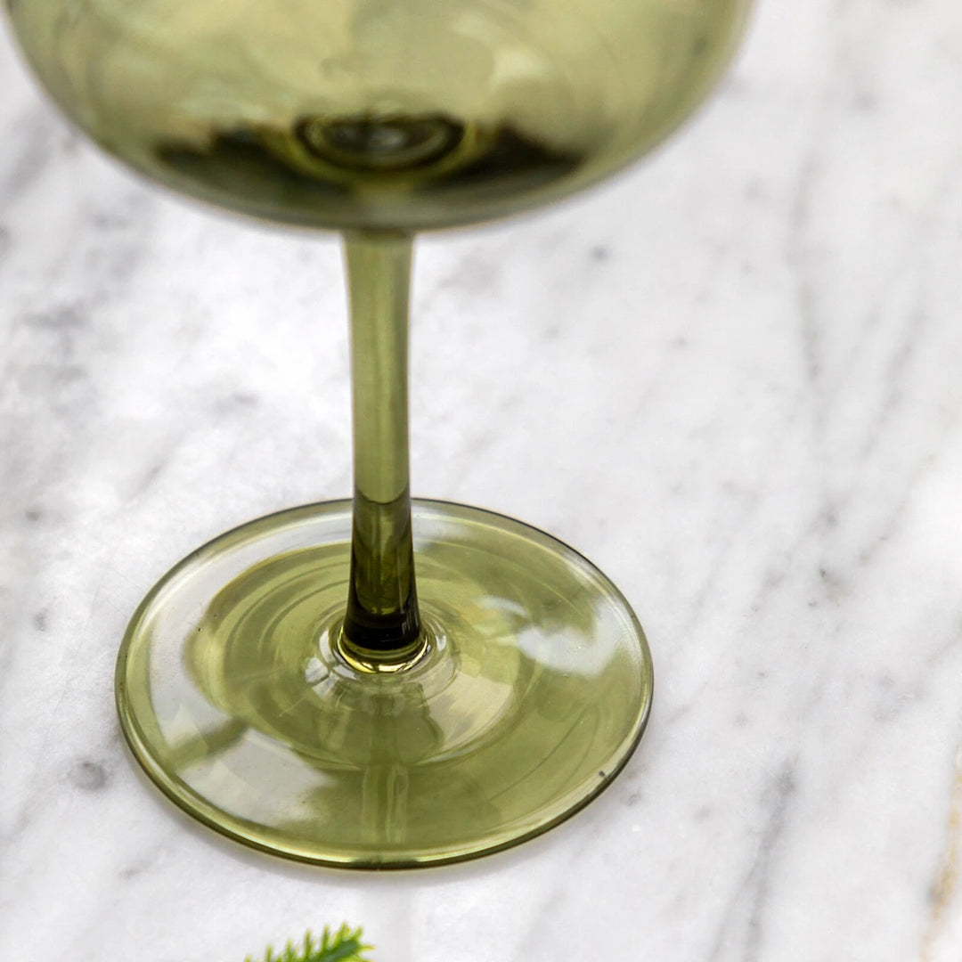 Set of 4 Wine Glasses - Smokey Green