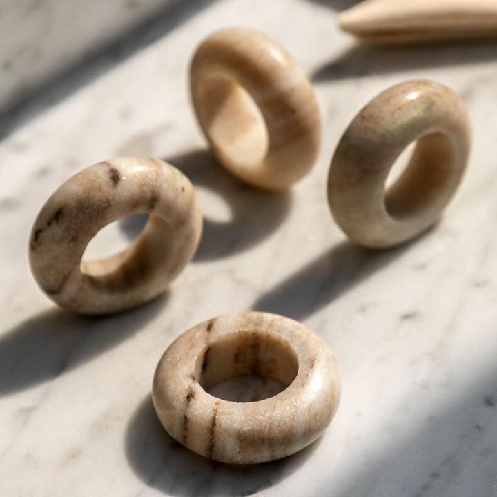 Nori Set of 4 Marble Napkin Rings