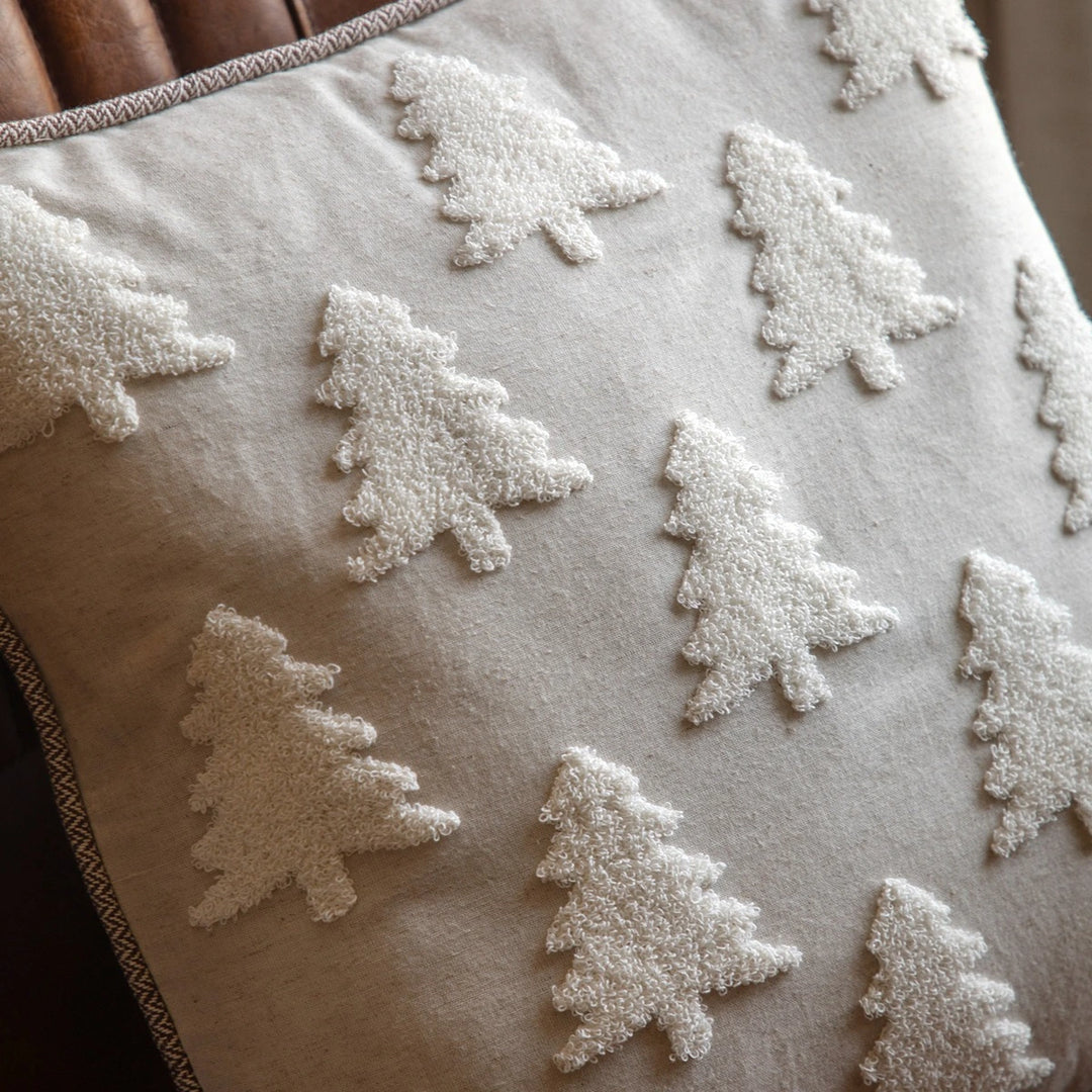 Woodland Embroidered Tree Cushion 45x45cm