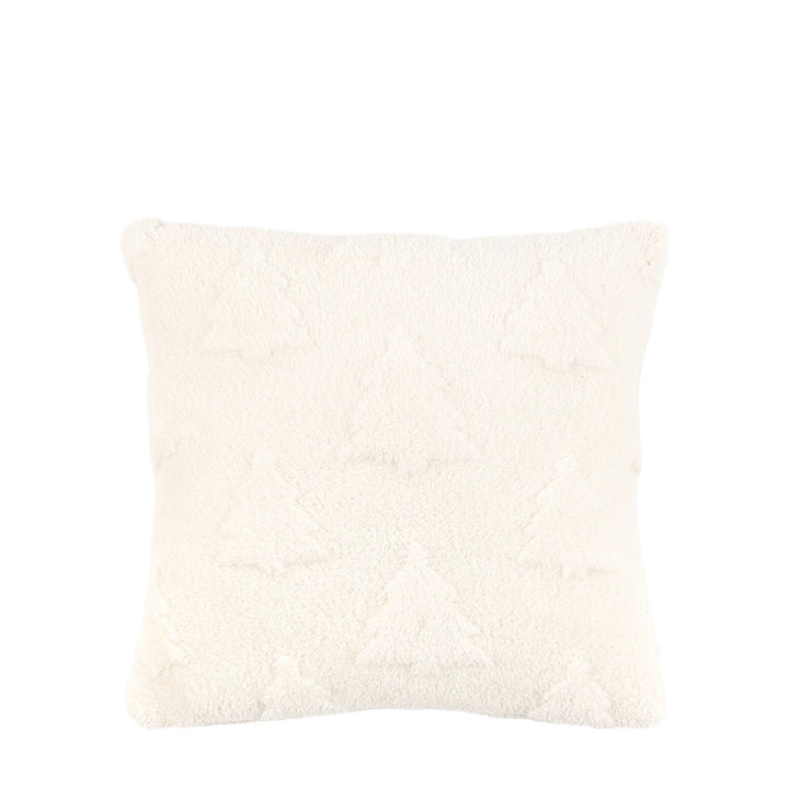 Deco Luxe Christmas Tree Sherpa Cushion - Cream