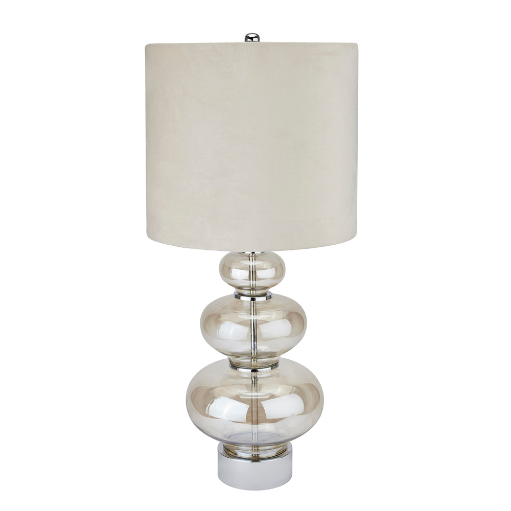 Hill Interiors Justicia Metallic Glass Lamp with Velvet Shade