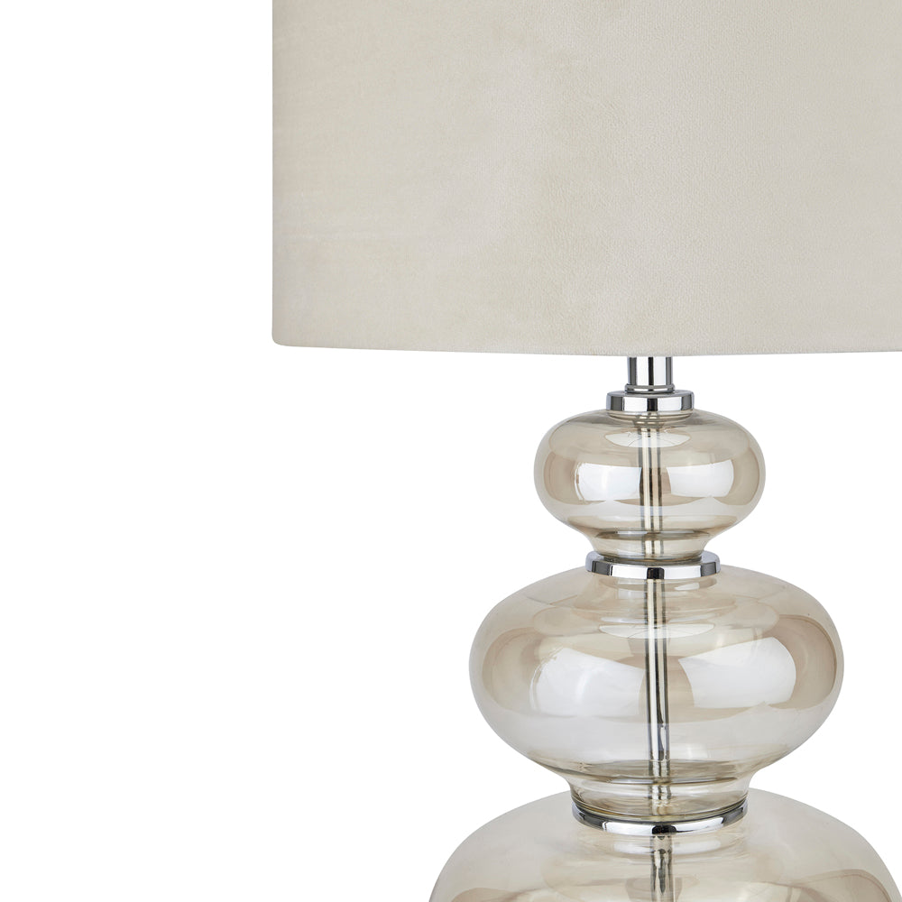 Hill Interiors Justicia Metallic Glass Lamp with Velvet Shade
