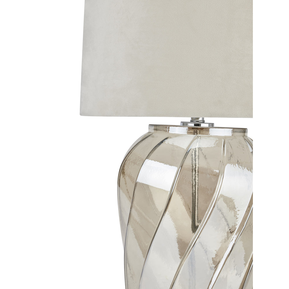 Hill Interiors Ambassador Metallic Glass Lamp with Velvet Shade