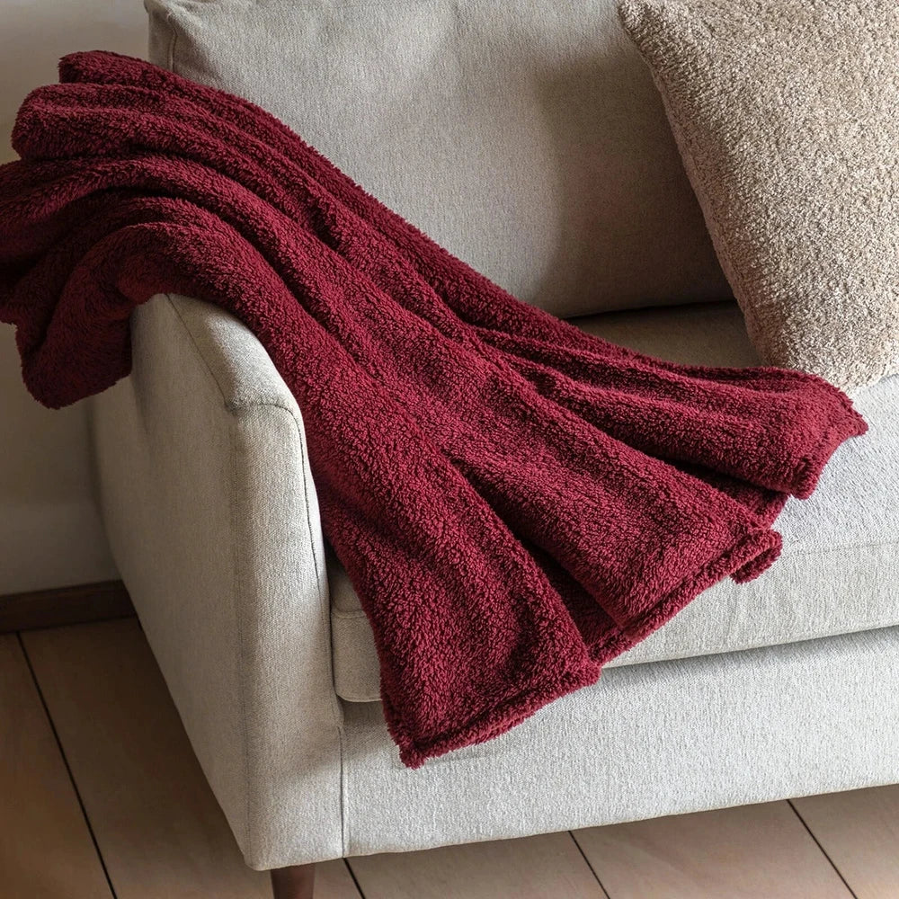 Teddy Fleece Throw - Mulberry