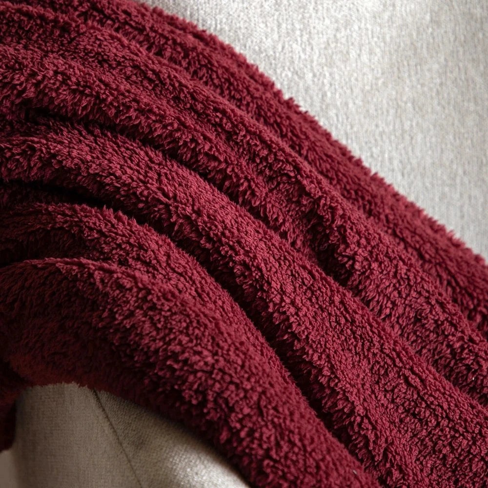 Teddy Fleece Throw - Mulberry