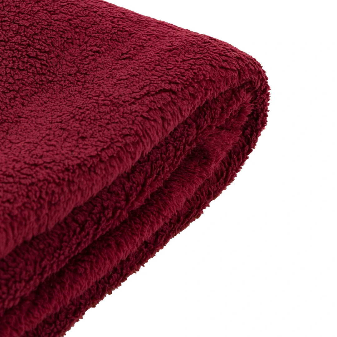 Teddy Fleece Throw - Mulberry