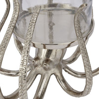 Hill Interiors Octopus Candle Hurricane Lantern in Silver