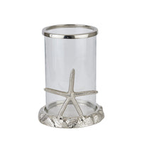 Hill Interiors Starfish Candle Hurricane Lantern in Silver