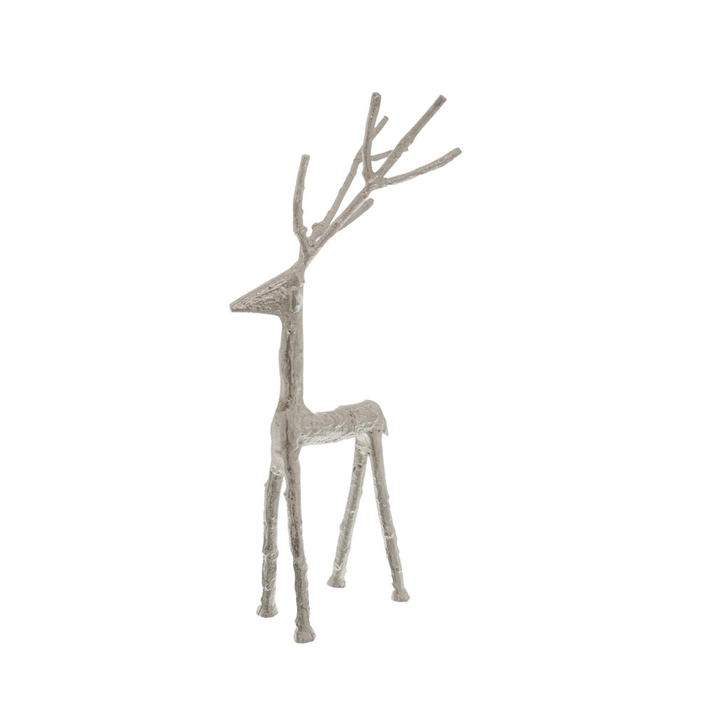 Hill Interiors Silver Standing Stag Ornament - Small