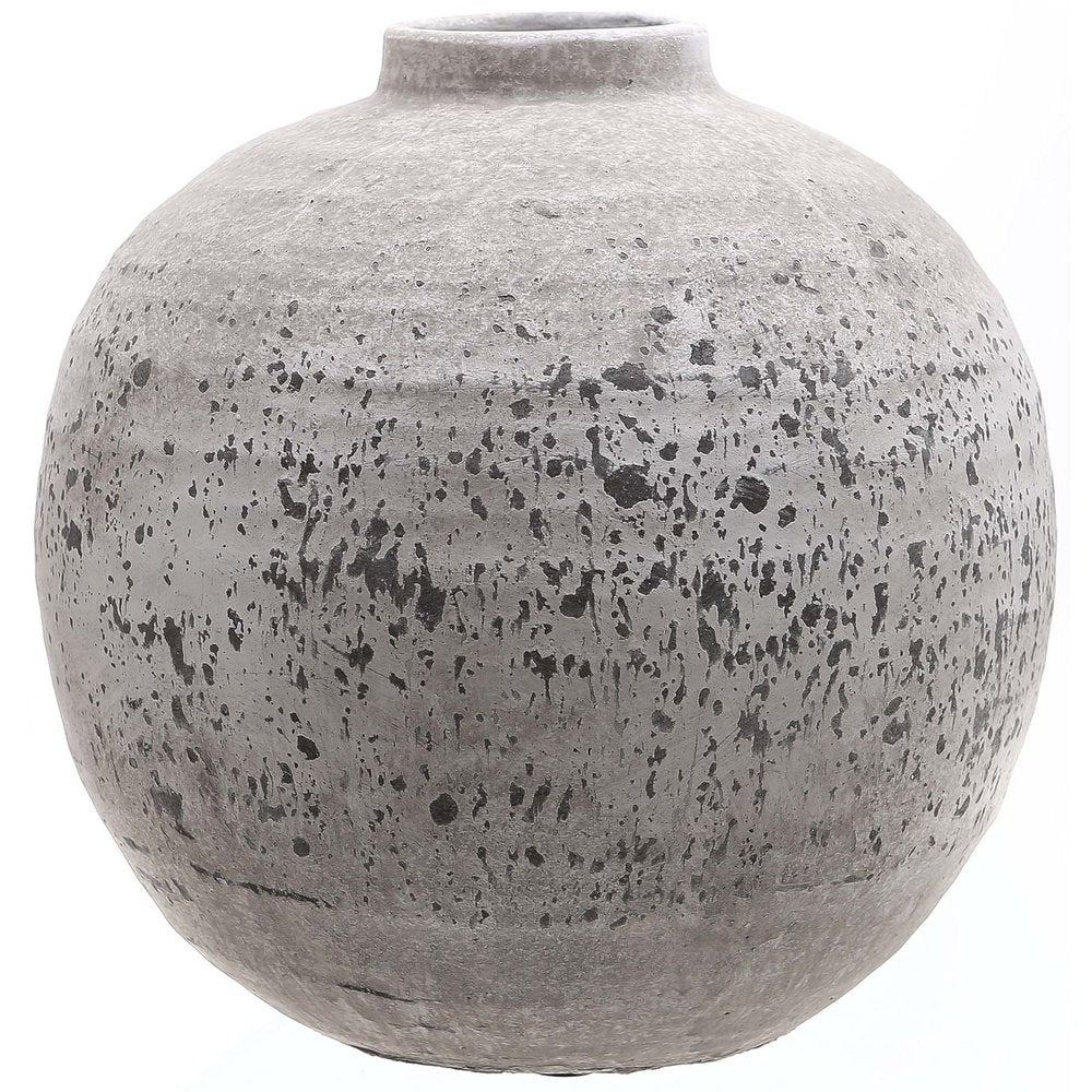  Hill-Hill Interiors Tiber Stone Ceramic Vase-Grey 173 