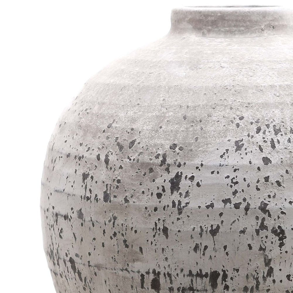  Hill-Hill Interiors Tiber Stone Ceramic Vase-Grey 957 
