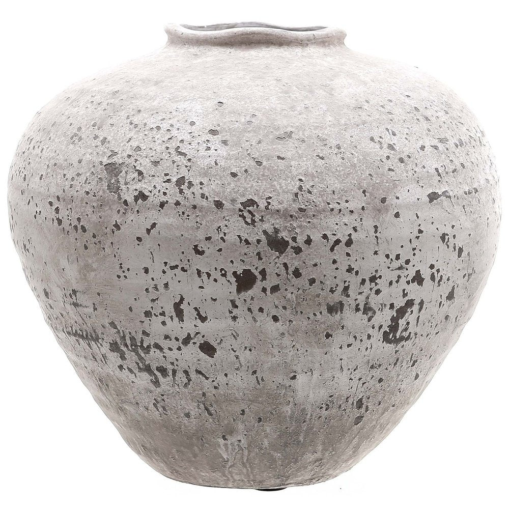  Hill-Hill Interiors Regola Stone Ceramic Vase-Grey 029 