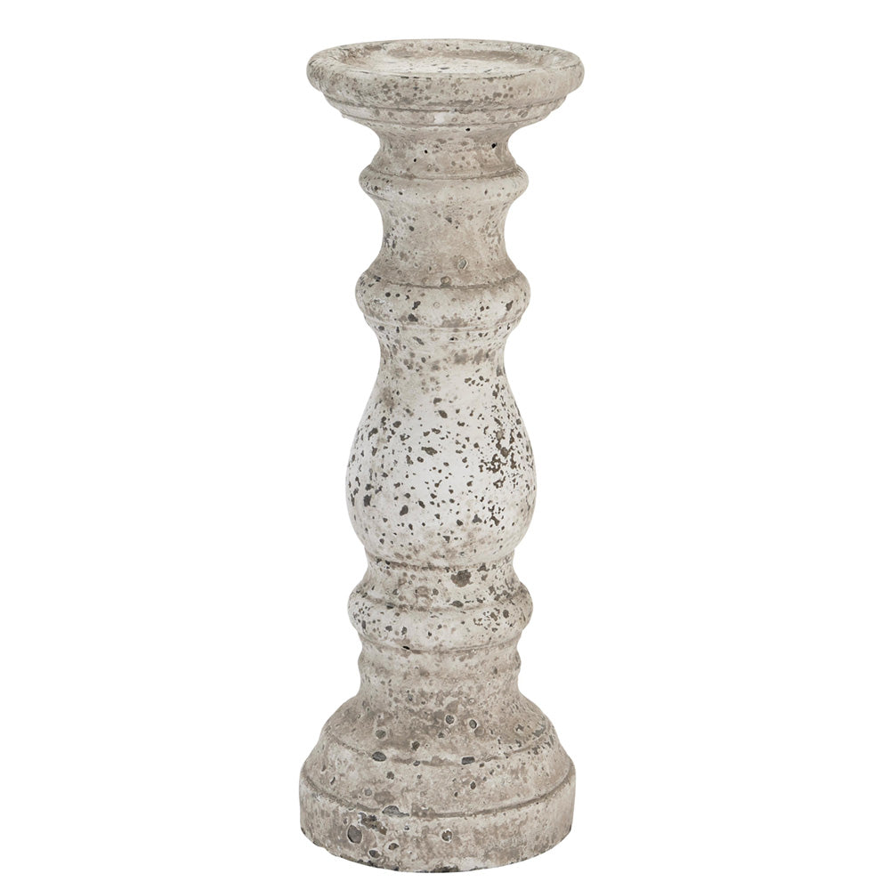 Hill Interiors Large Stone Ceramic Column Candle Holder