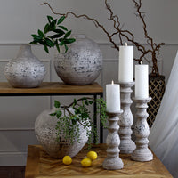 Hill Interiors Large Stone Ceramic Column Candle Holder